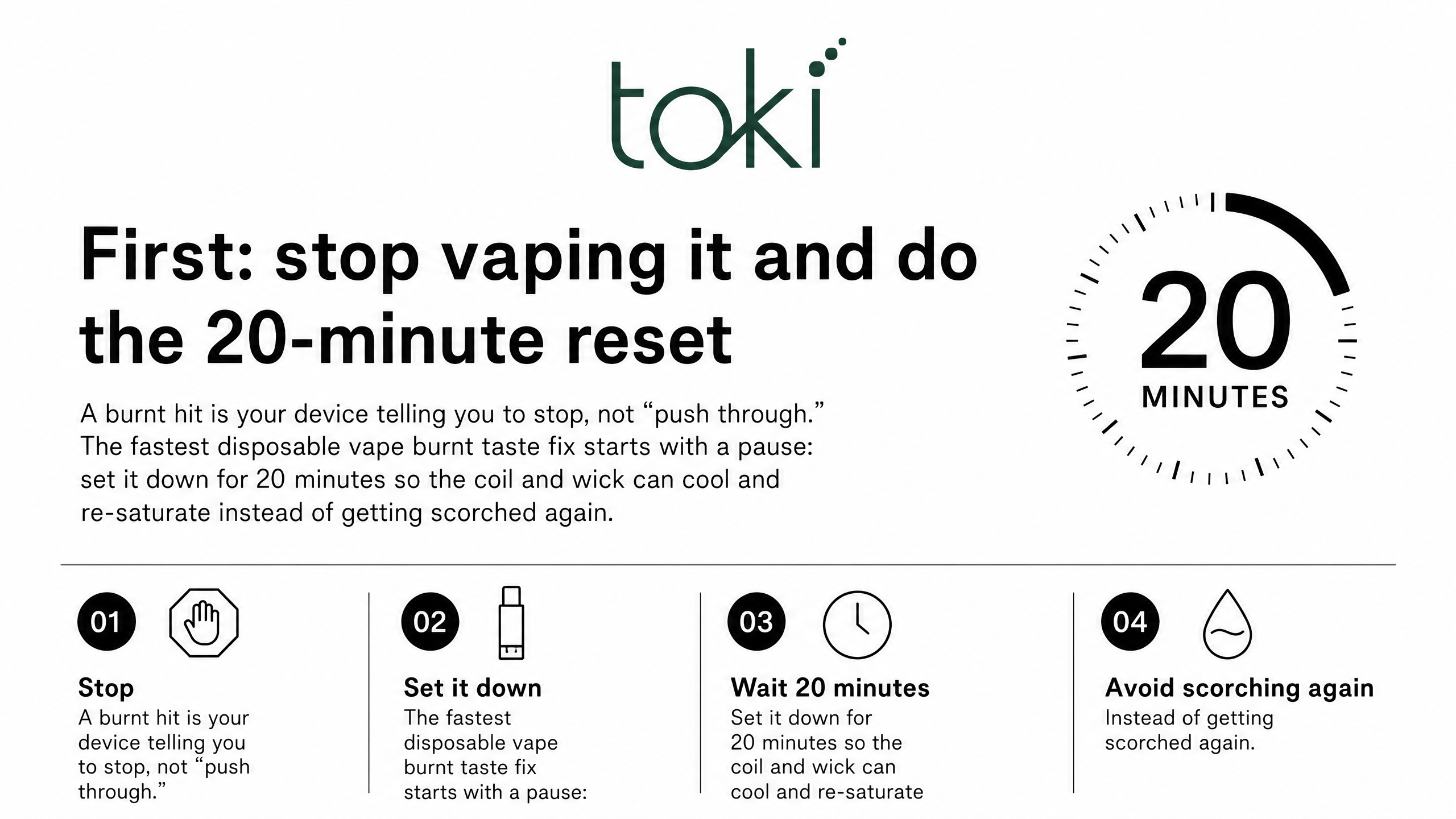 First: stop vaping it and do the 20-minute reset