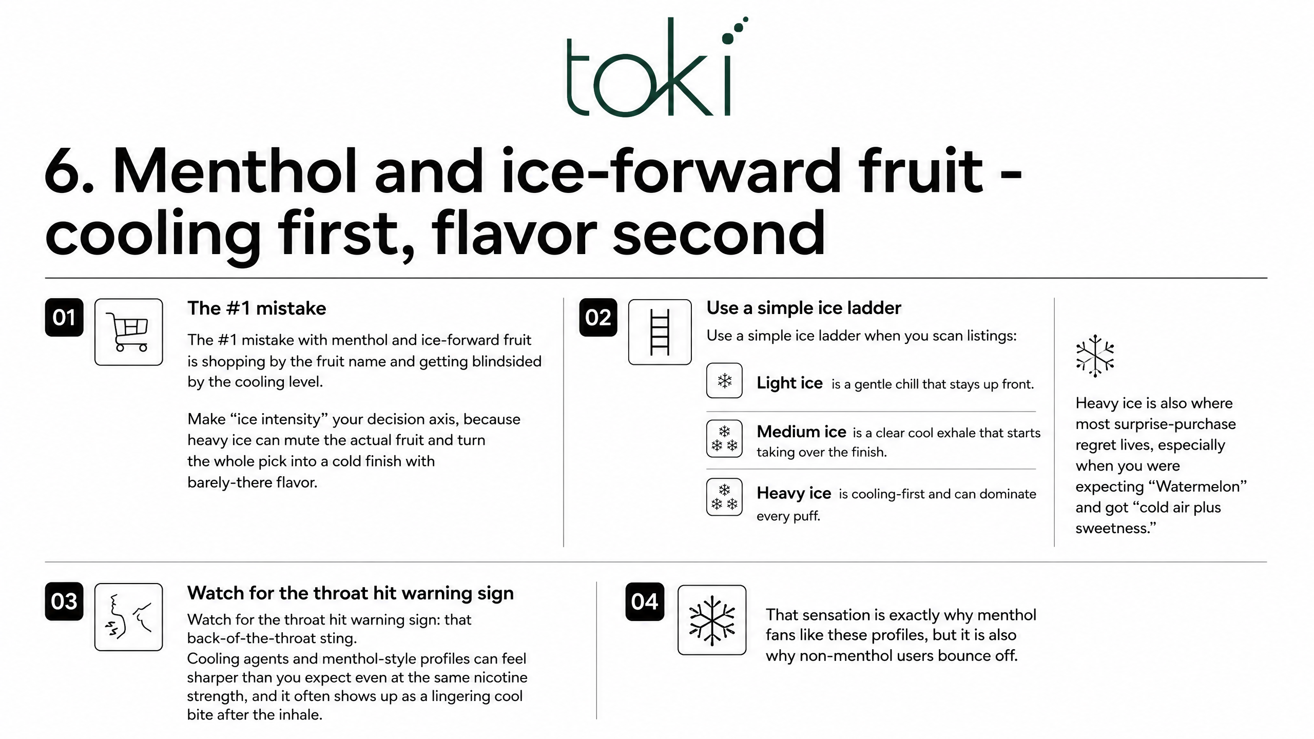 6. Menthol and ice-forward fruit - cooling first, flavor second