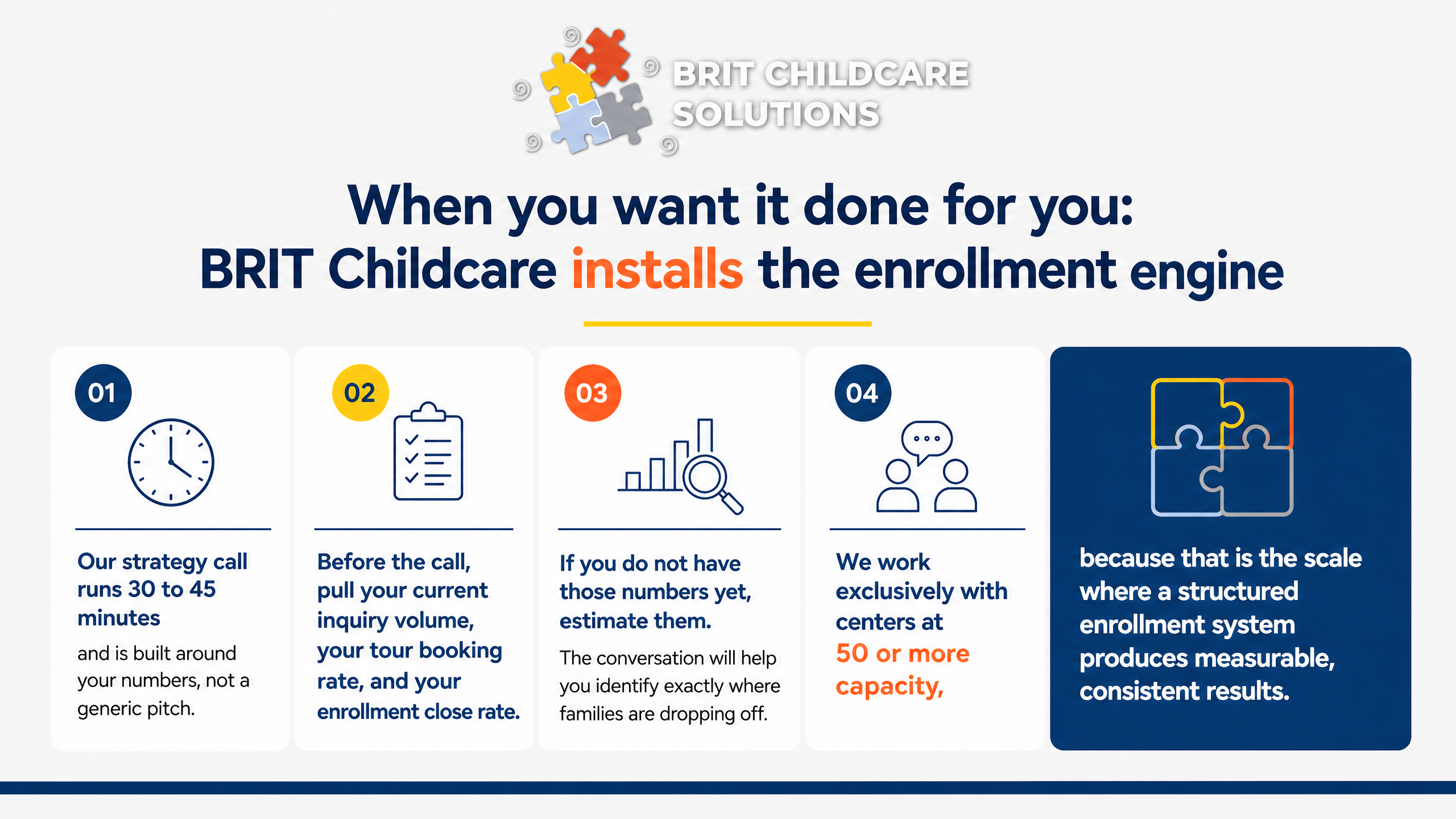 When you want it done for you: BRIT Childcare installs the enrollment engine