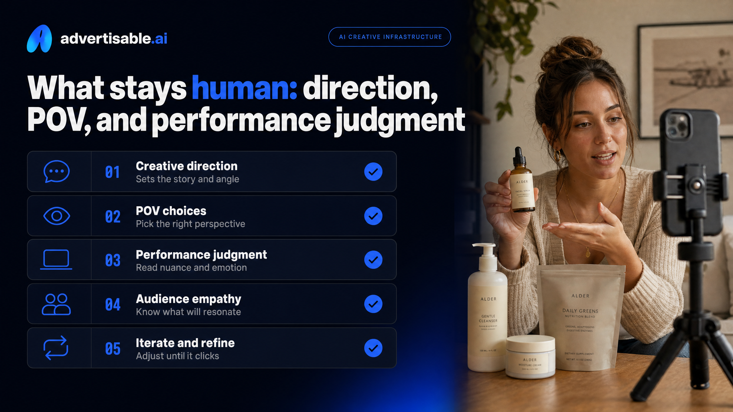 What stays human: direction, POV, and performance judgment