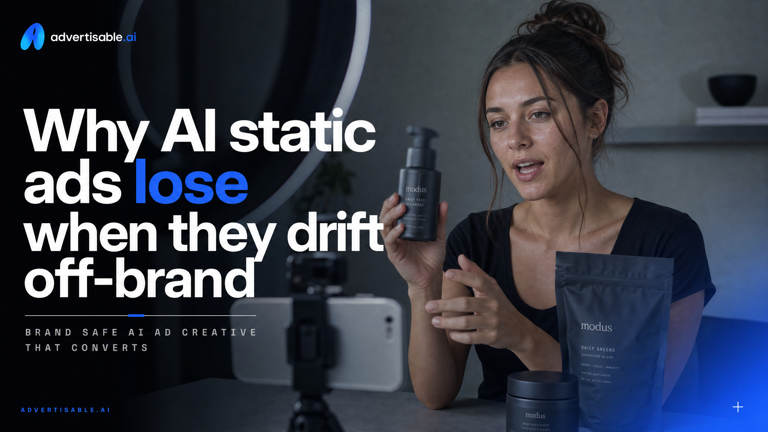 Why AI static ads lose when they drift off-brand