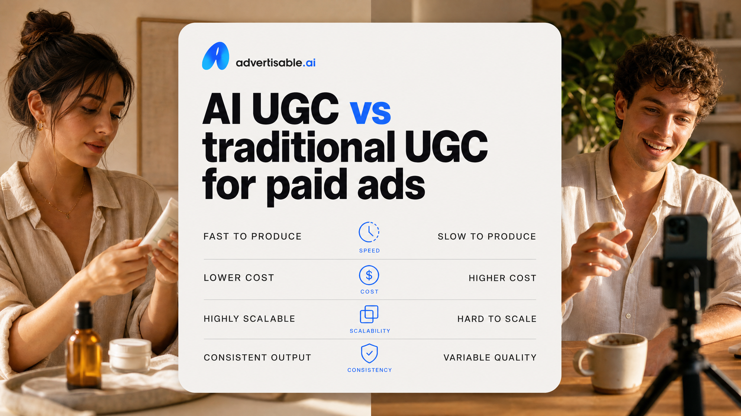 AI UGC vs traditional UGC for paid ads