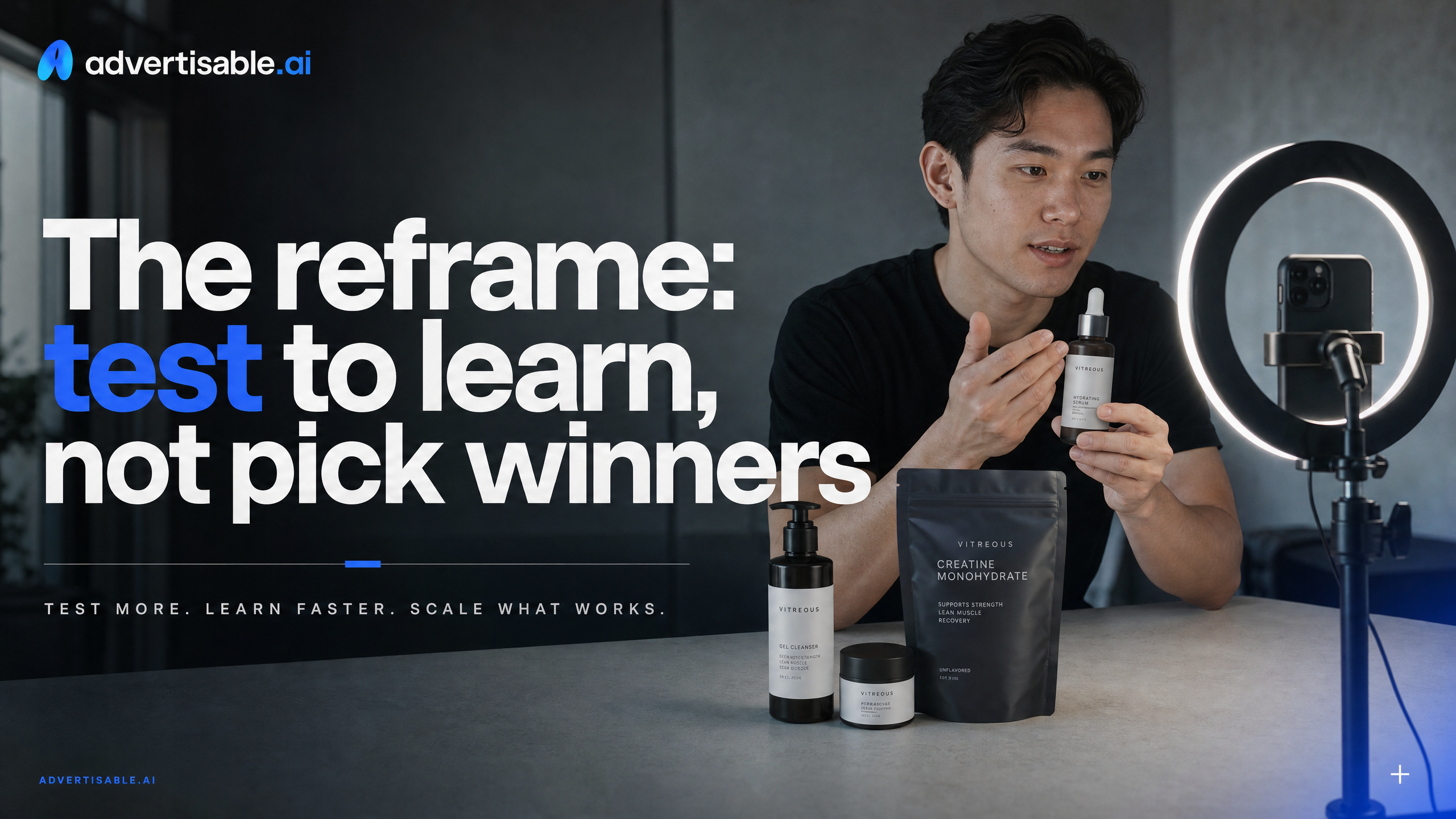 The reframe: test to learn, not pick winners