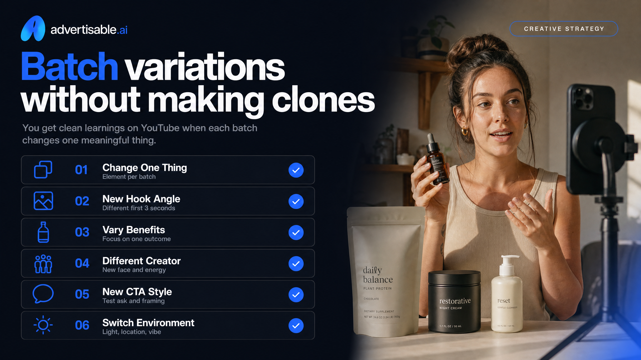 Batch variations without making clones