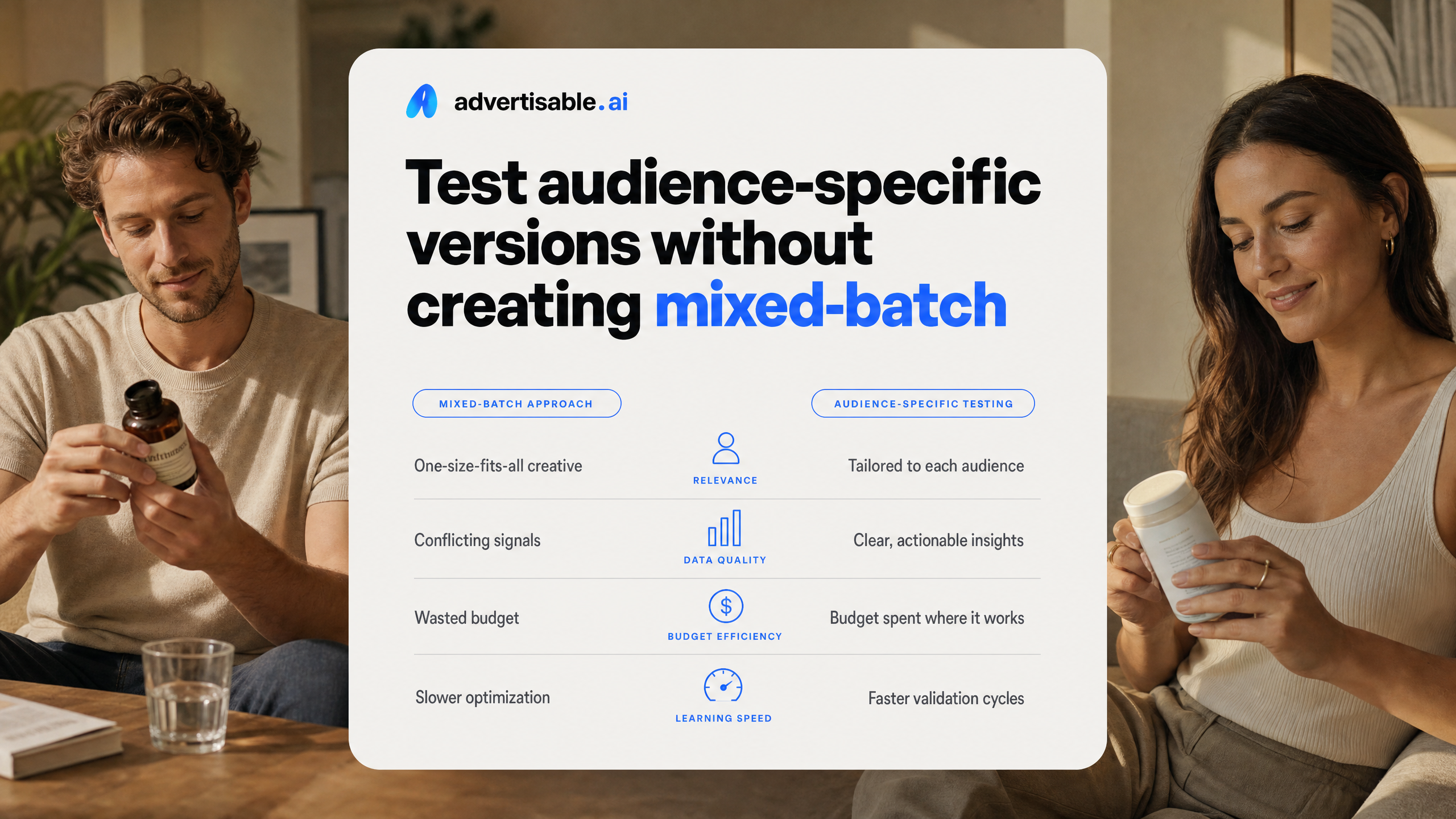 Test audience-specific versions without creating mixed-batch noise