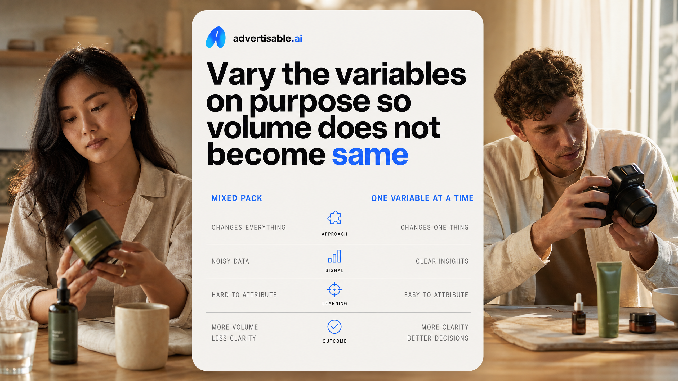 Vary the variables on purpose so volume does not become sameness